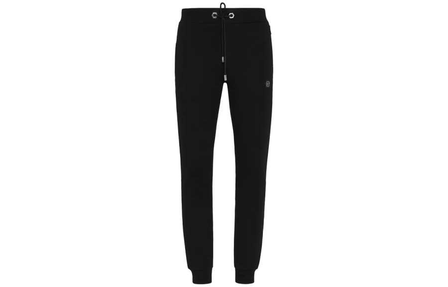 PHILIPP PLEIN Casual Pants Men's Black Moderate Cuffed Pants