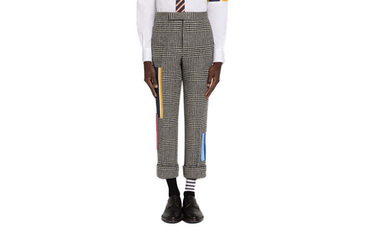 THOM BROWNE THOM BROWNE Patchwork Cropped Wool Trousers
