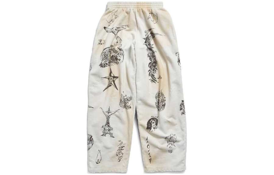 Balenciaga Men's Tat Baggy Sweatpants