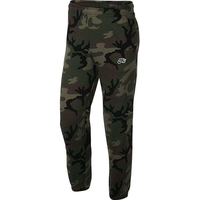 Nike Nike SB Brand Logo Camouflage Printed Pattern Fleece Lined Comfortable Casual Knitted Sweatpants Men's Green