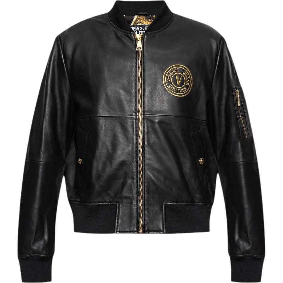 VERSACE JEANS COUTURE V Emblem Zipped Bomber Jacket