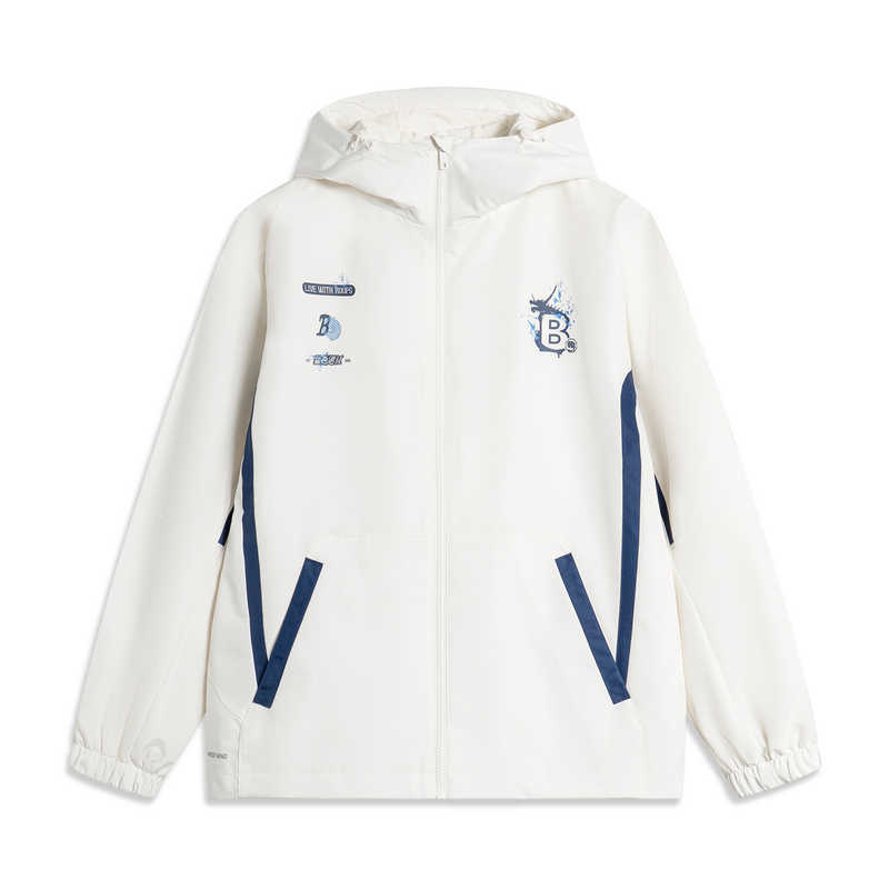 Li-Ning Li Ning Basketball Collection BadFive Collection Trench Coat Men's Ivory Navy Blue