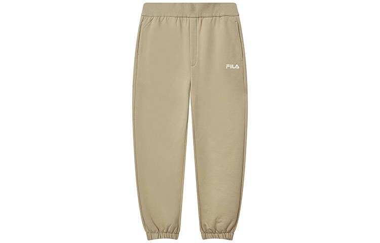 FILA Casual Pants Men's Earth Yellow Khaki Thickened Cuffed Pants