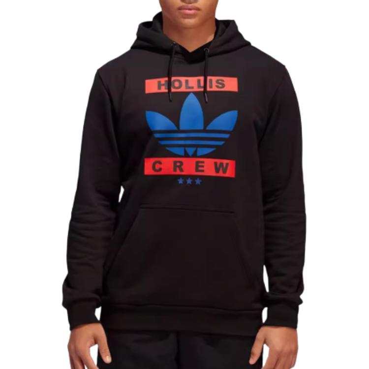 Adidas Originals RUN DMC Fleece Lined Thermal Hooded Pullover Long Sleeved Sweatshirt Men's Black