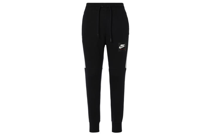 Nike Nike Multicolor Lace Up Casual Fleece Lined Slim Fit Breathable Knitted Sweatpants Men's Black