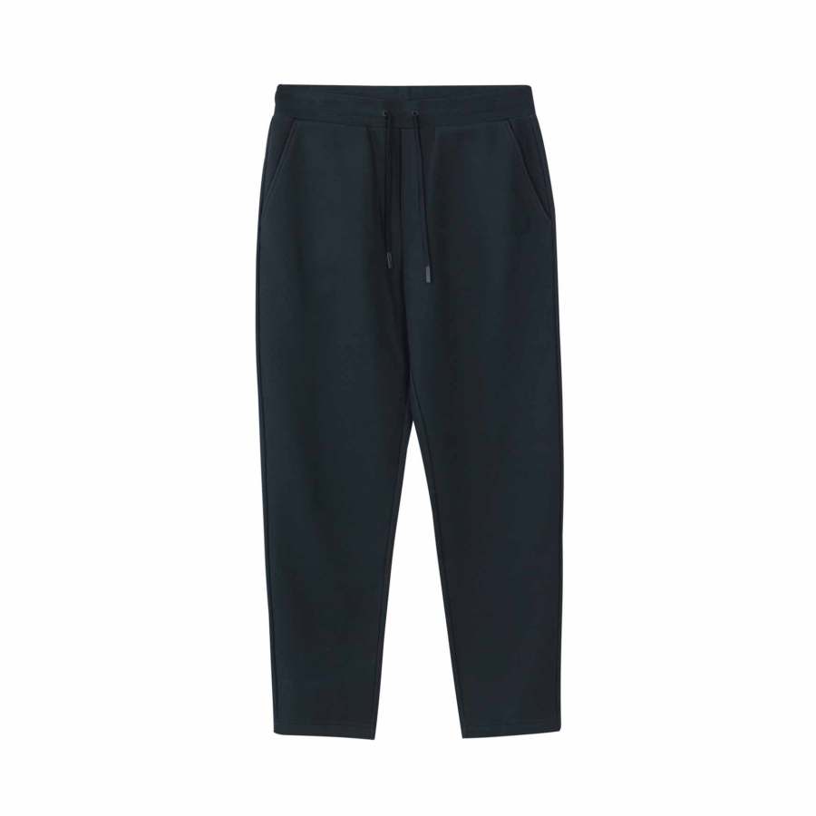 NAUTICA Fleece Lined Fabric Drawstring Adjustment Pocket Embroidery Knitted Sweatpants Men's Navy Blue