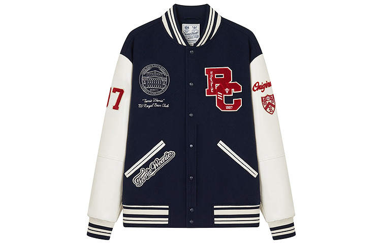 Teenie Weenie Men Baseball Jacket Unisex Navy Blue
