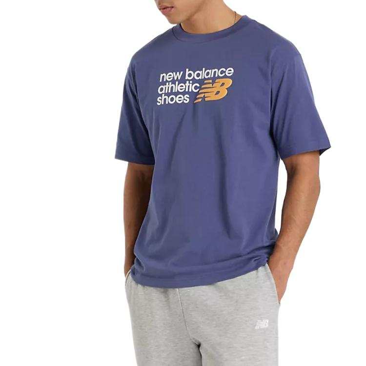 New Balance New Balance T Shirts Men's Blue Crew Neck Moderate