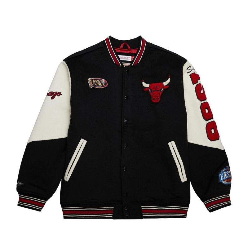 Mitchell Ness Mitchell Ness x NBA Chicago Bulls Baseball Jacket Unisex Black