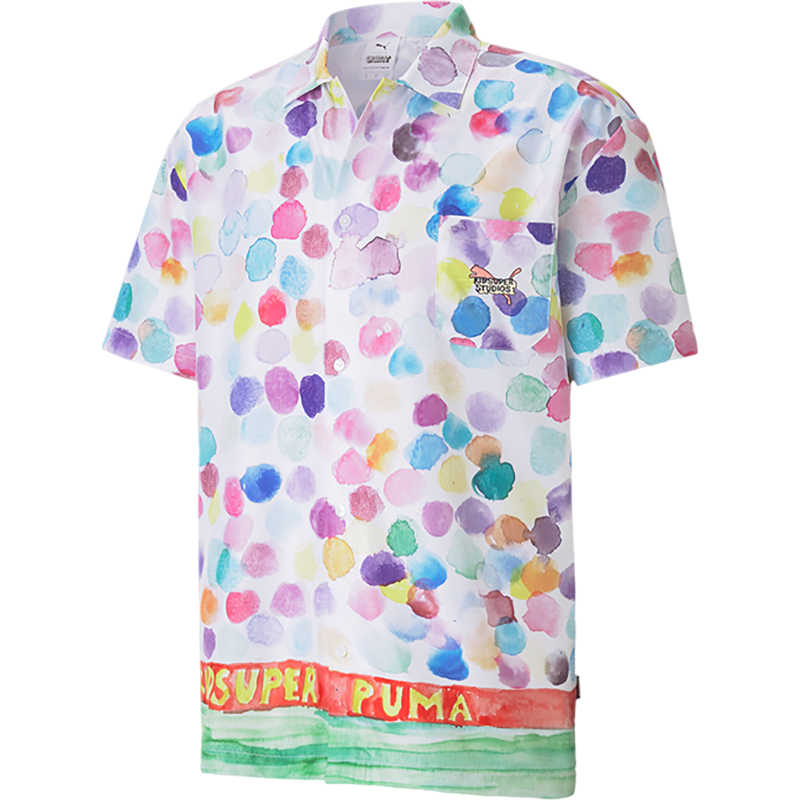 PUMA Shirts Men's White Polo Collar Moderate Shirt