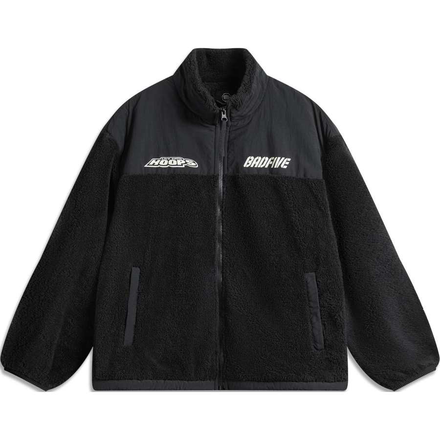 Li-Ning Li Ning Badfive Comfortable Casual Letter Print Fleece Lined Stand Collar Zippers Jackets & Coats Men's Black