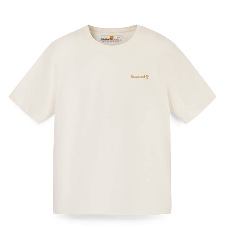 Timberland T Shirts Men's Ivory Crew Neck Moderate Straight Fit