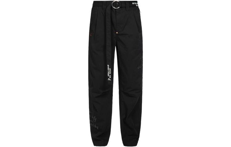 EVISU EVISU Casual Pants Men's Black Moderate Cuffed Pants