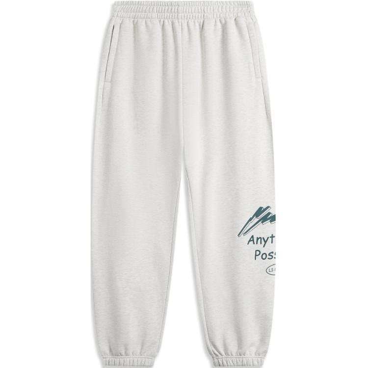 Li-Ning Li Ning Sports Life Collection Letter Fleece Lined Loose Fit Thermal Versatile Elastic Cuff Knitted Sweatpants Men's