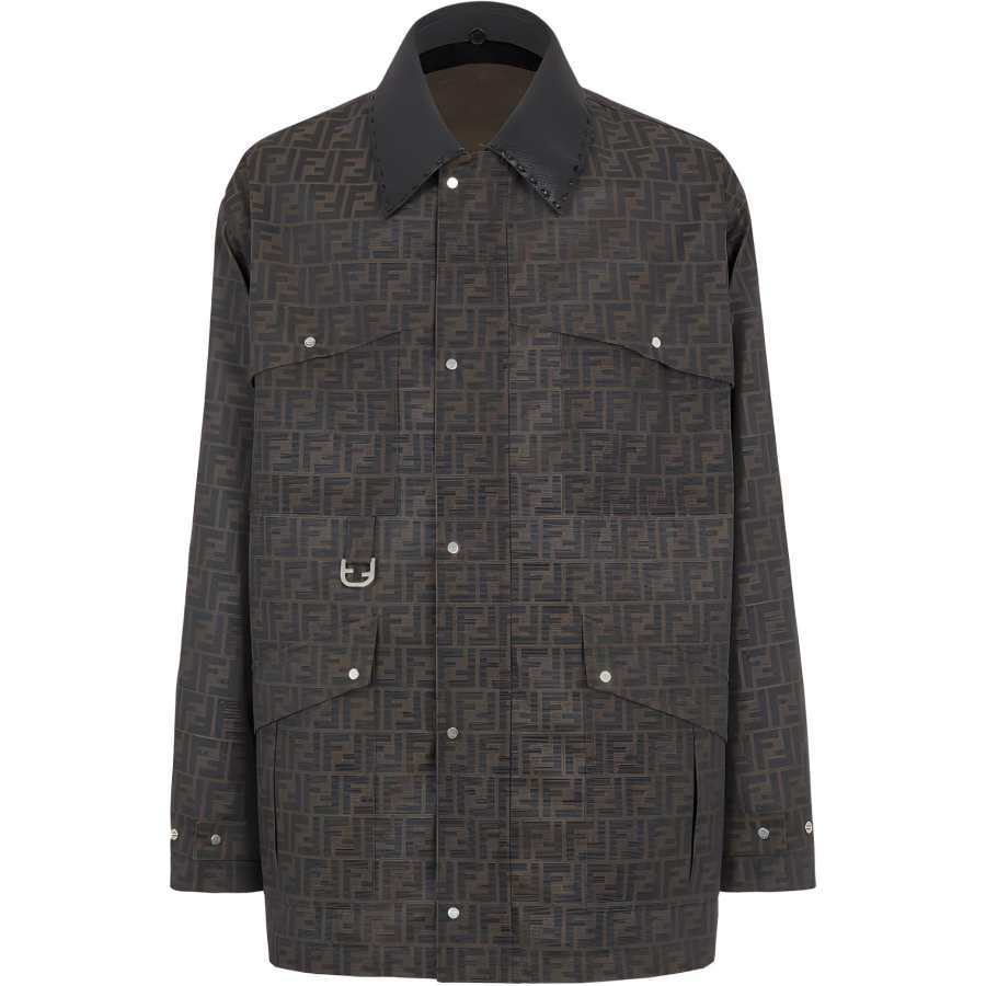 FENDI Fendi Ff Jacquard Spread Collared Coat