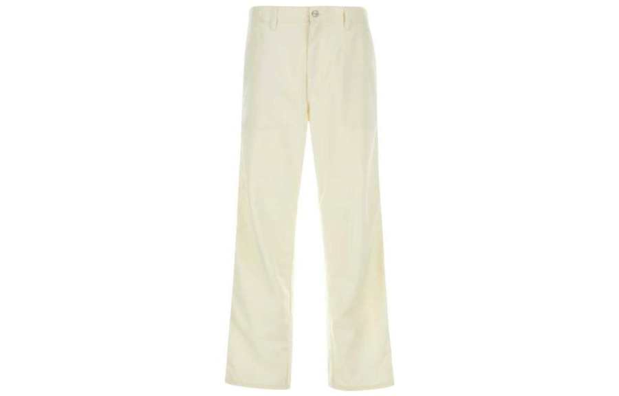 Carhartt WIP Casual Pants Men's Beige Yellow Moderate Straight Fit Pants