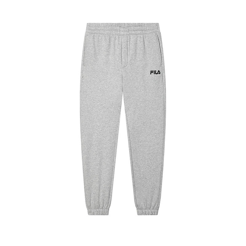 FILA Fleece Lined Fashion Casual Versatile Knitted Sweatpants Men's Cloud Mist Heather Gray