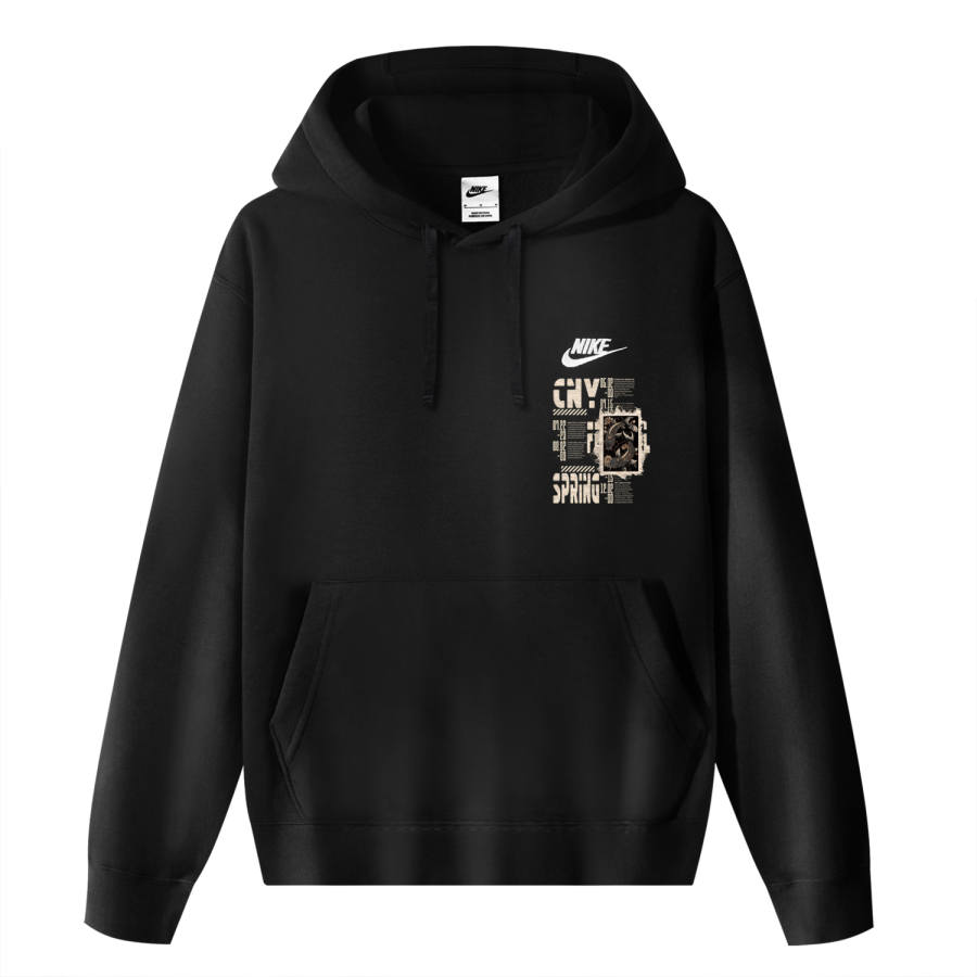 Nike Nike Sportswear Club Fleece Faux Linen Chinese Style CNY Prosperity Koi Thermal Pullover Fleece Lined Hooded Sports