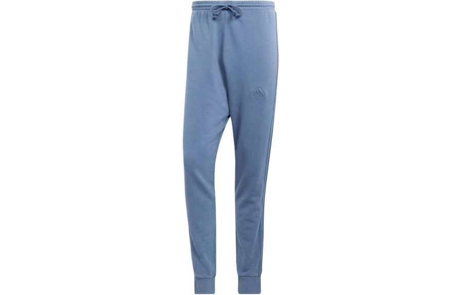 Adidas Adidas All Szn French Terry 3 Stripes Garment Wash Pants Knitted Sweatpants Men's Ink Blue
