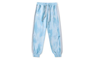 LAMLICKA Casual Pants Unisex Blue Moderate Cuffed Pants