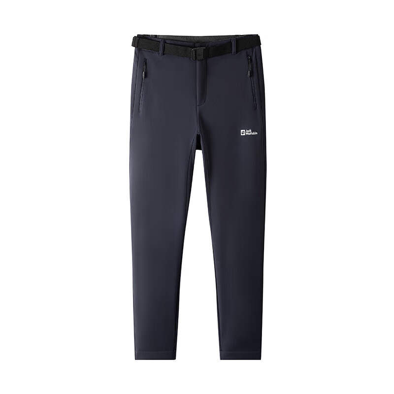 JACK WOLFSKIN Jack Wolfskin Solid Color Logo Label Windproof Thermal Fleece Lined Soft Shell Pants Men's