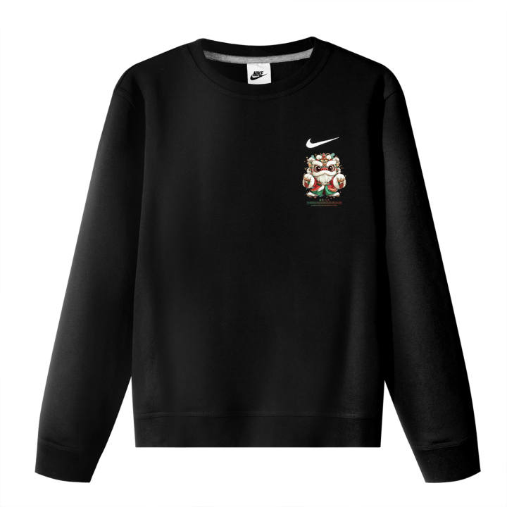 Nike Nike CNY Fleece Lined Lion Baby Print Crew Neck Long Sleeved Pullover Sweatshirt Unisex Black