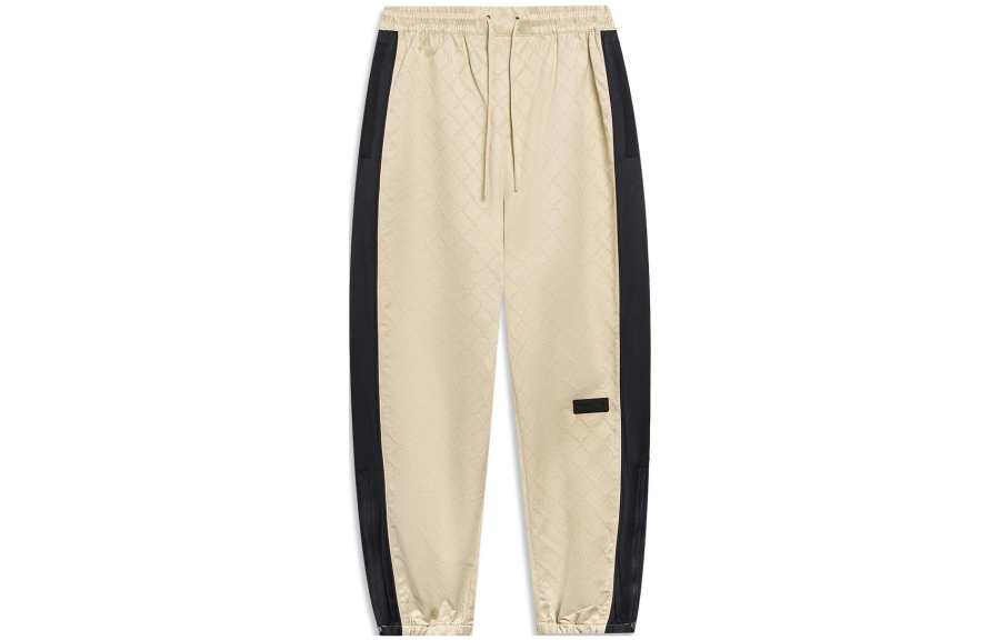 Li-Ning Li Ning Casual Pants Men's Light Milk Umber Jacquard All Over Print Black Moderate Cuffed Pants