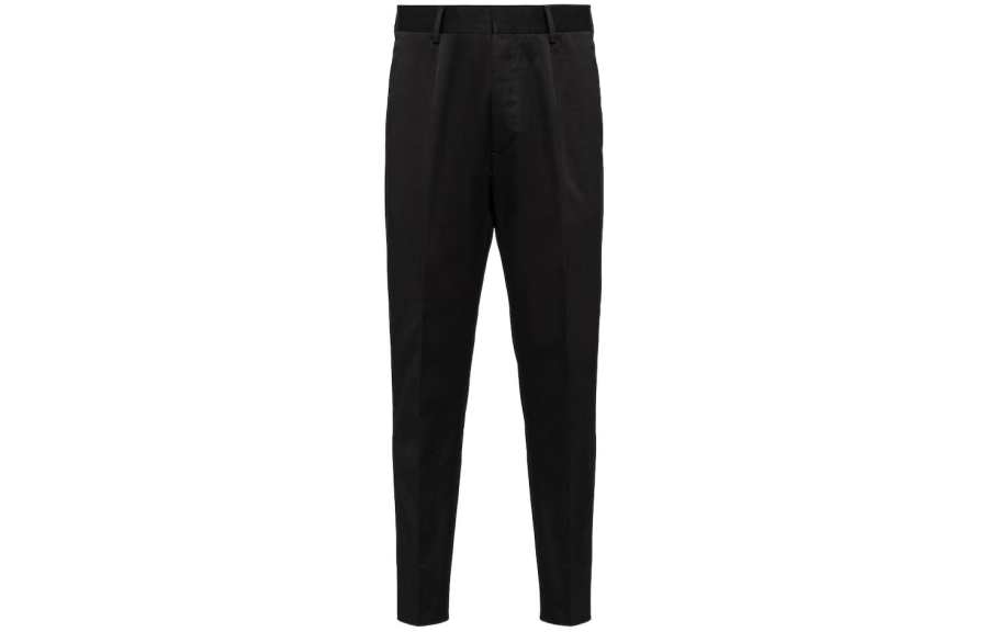 PRADA Casual Pants Men's Black Moderate Tapered Pants