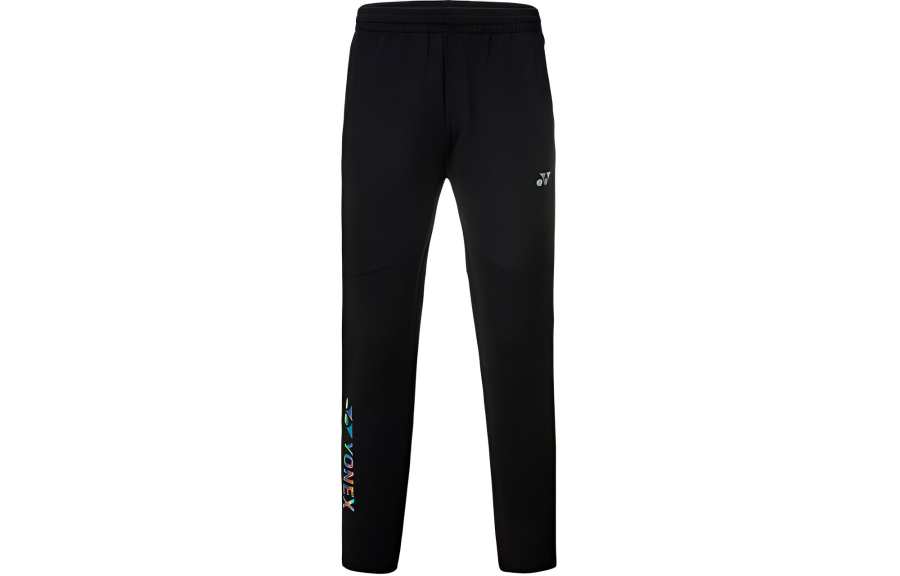 YONEX Knitted Sweatpants Men's Black Moderate Straight Fit Pants