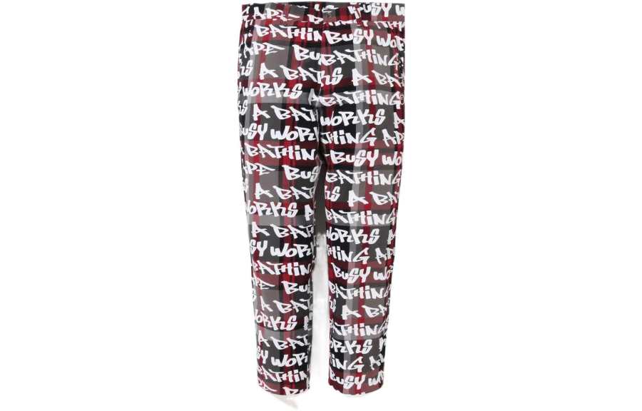 A BATHING APE Bape Graffiti Check One Point Relaxed Fit Pants