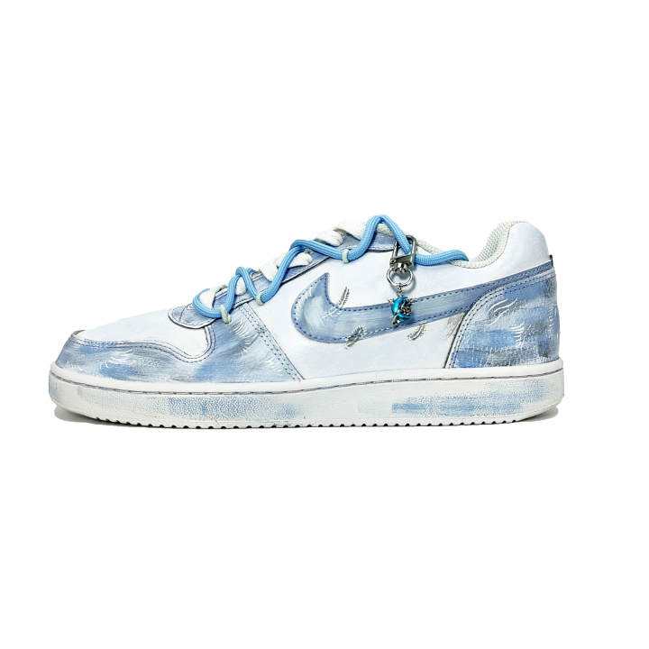 Nike Nike EBERNON Slip Resistant Abrasion Resistant Low top Skateboard Shoes Men's White