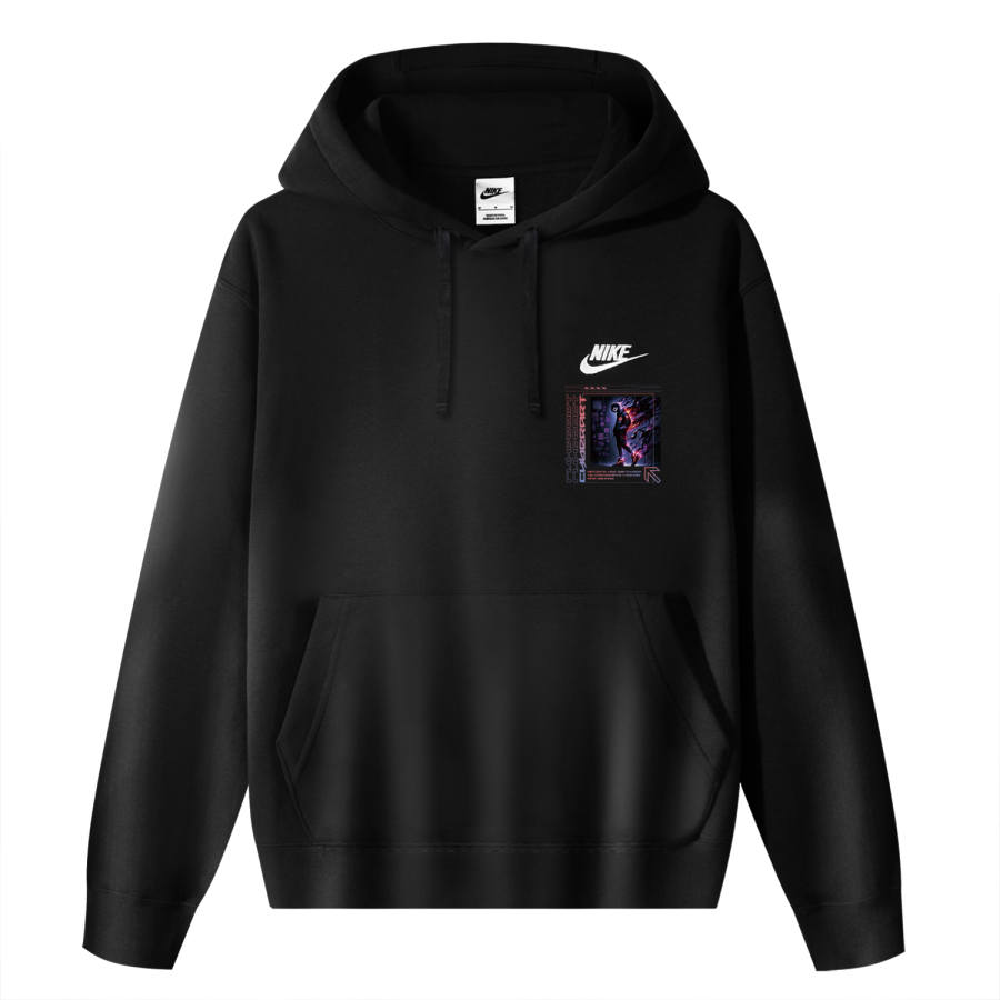 Nike Nike Sportswear Club Fleece Evil Person Laughs Thermal Pullover Fleece Lined Hooded Sports Sweatshirt Unisex Black