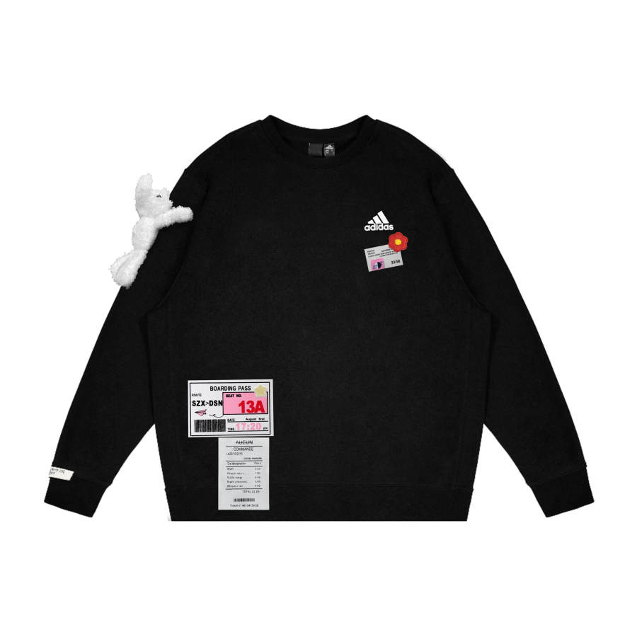 Adidas Adidas Sweatshirts Unisex Black Crew Neck Moderate Regular
