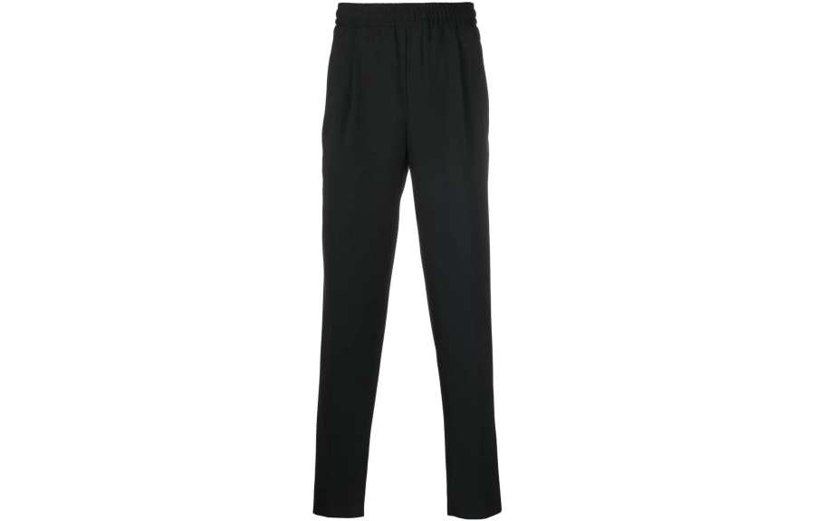 Zzegna Casual Pants Men's Black Moderate Slim Fit Pants