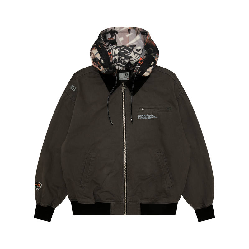 Aape Aape logo-graffiti-print hooded jacket