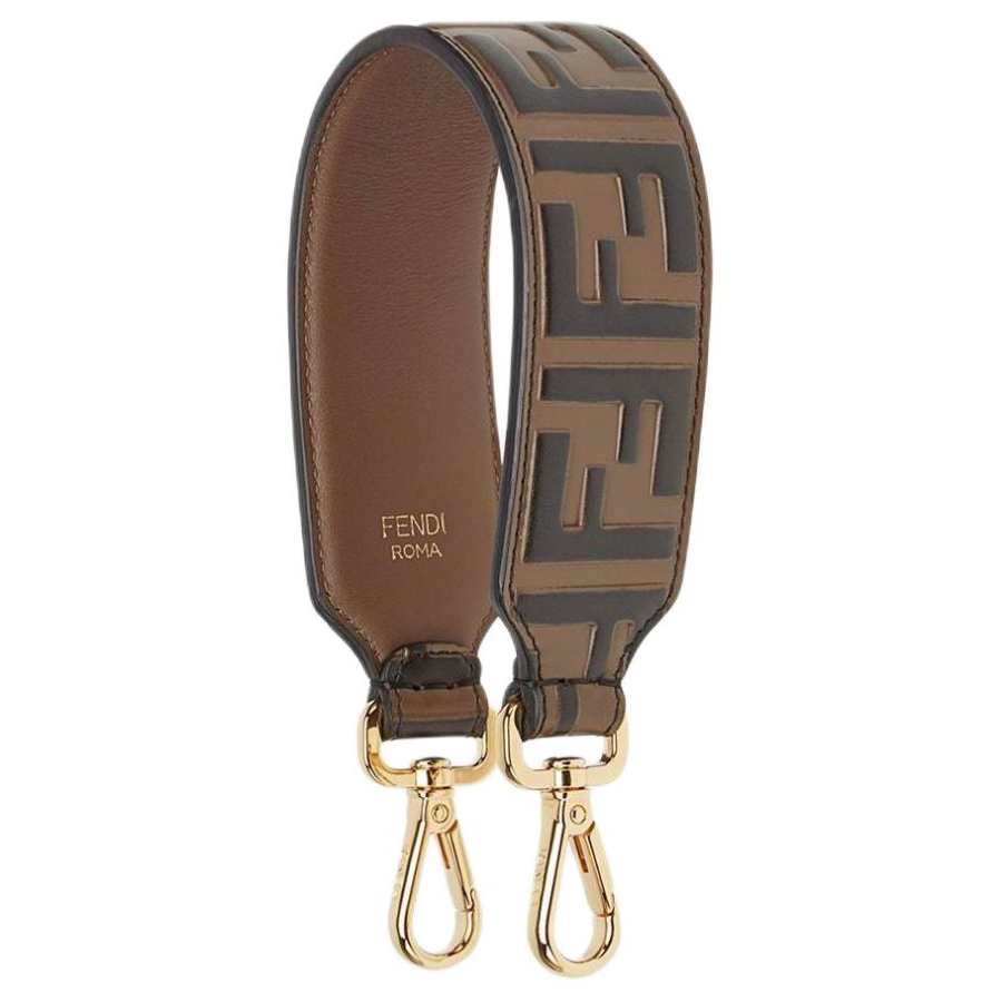 FENDI Calfskin Bag Straps Women's Brown Multicolor