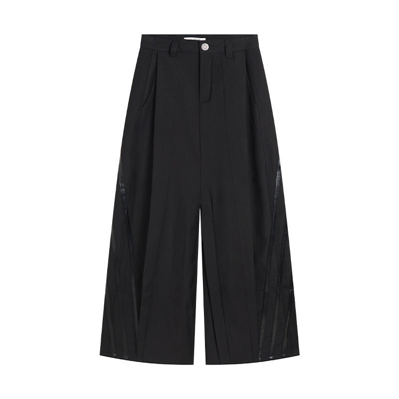 DND4DES Casual Pants Unisex Black Moderate Wide Leg Pants