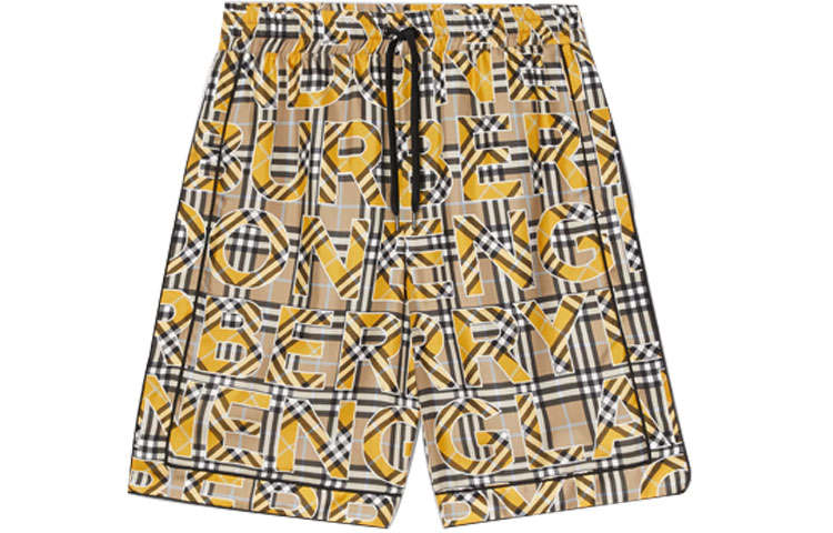 Burberry Casual Shorts Men's Bright Ochre Stone Color Moderate