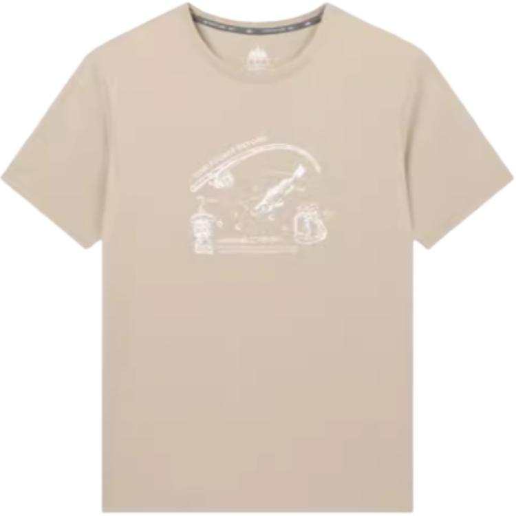 361° T Shirts Men's Sharp Khaki Crew Neck Moderate Straight Fit