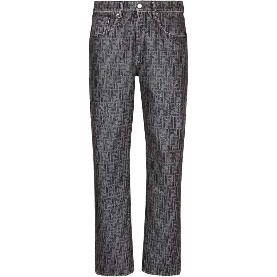 FENDI Ff Jacquard Straight Leg Jeans