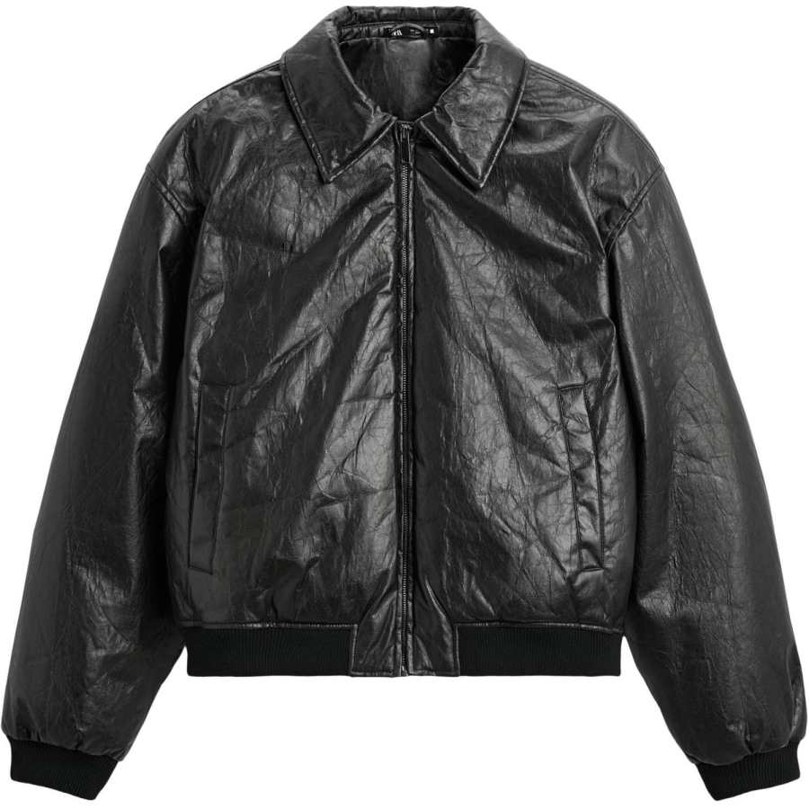 ZARA ZARA Leather Jacket Men's Black