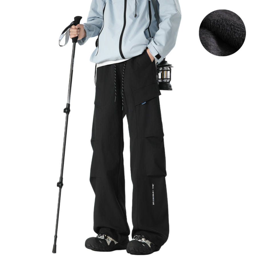 Jeep Casual Pants Men's Thickened And Fleece Lined Straight Fit Pants