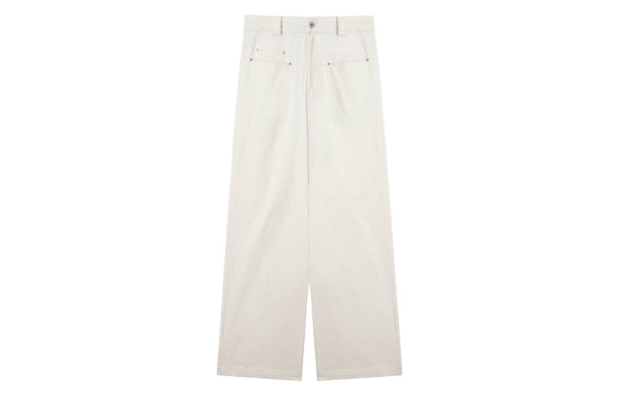 UNVESNO Casual Pants Unisex White Moderate Wide Leg Pants
