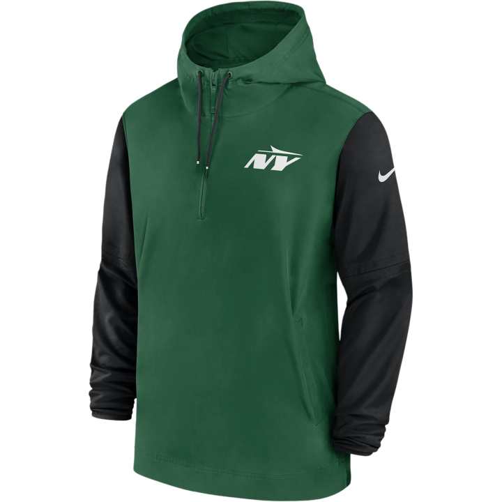 Nike Nike New York Jets Sideline Pre-Game Player Men's Nike Nfl 1/2-Zip Hooded Jacket