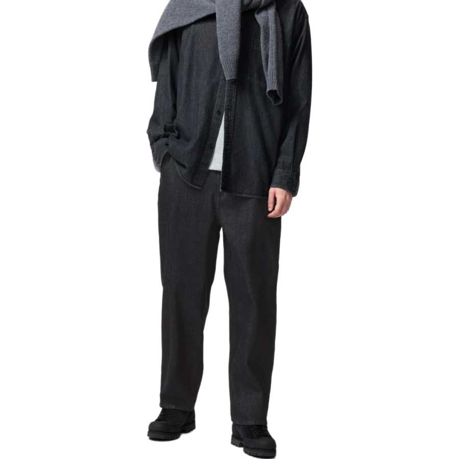 UNIQLO Jeans Unisex Black Moderate Straight Fit Pants