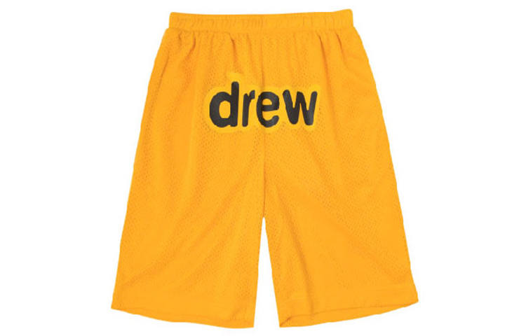 Drew house Letter Logo Series Casual Shorts Unisex Yellow Moderate