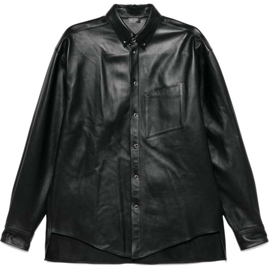 Mugler Piercing detail Leather Shirt