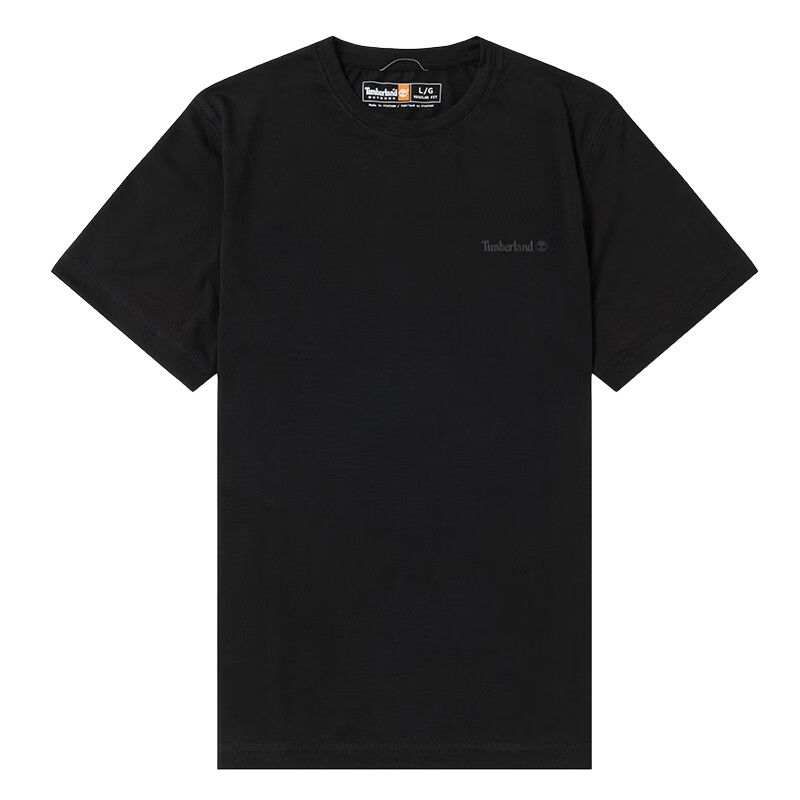 Timberland T Shirts Men's Black Crew Neck Moderate Straight Fit