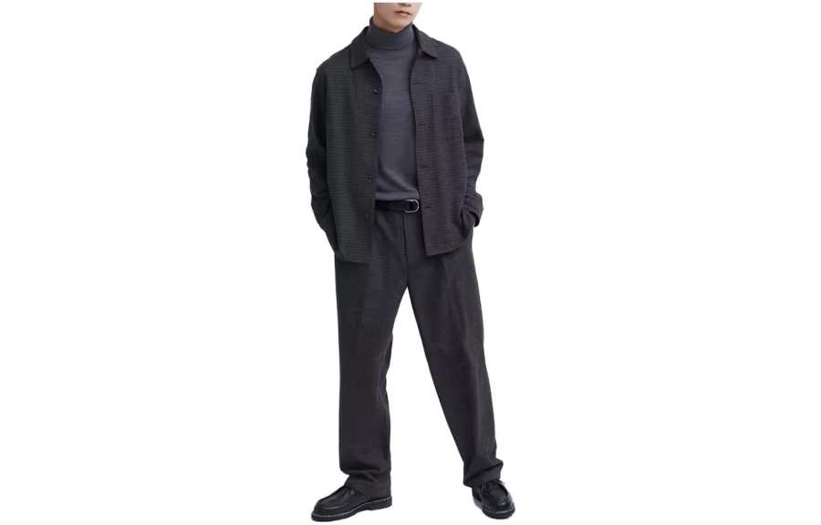 UNIQLO Casual Pants Men's Dark Gray Moderate Wide Leg Pants