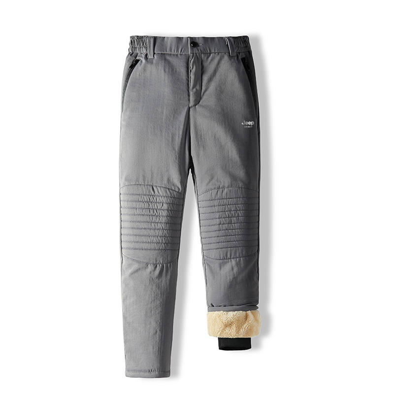 JEEP SPIRIT Gorpcore Waterproof Urban Techwear Thickened And Fleece Lined Windproof Casual Thermal Insulated Pants